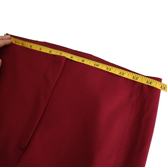 Ann Taylor Womens High Rise Ponte Pant Size 4 Dark Red Merlot Zip Ankle Career - Picture 10 of 13